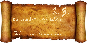 Korcsmár Zoltán névjegykártya